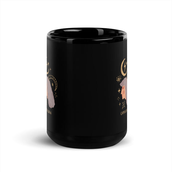 Capricorn Zodiac Sign Black Glossy Mug