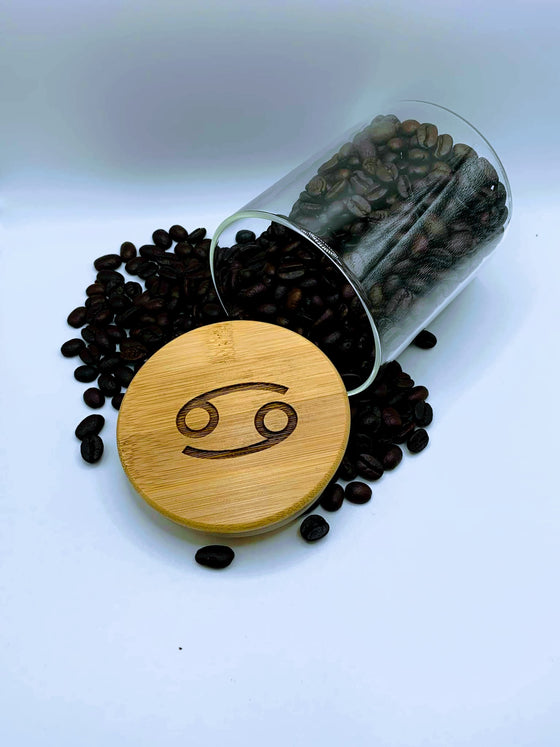 Personalized Zodiac Girl Coffee Jar and Scoop Set