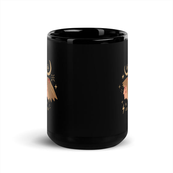 Leo Zodiac Sign Black Glossy Mug