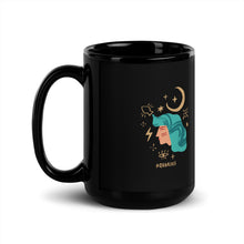  Aquarius Zodiac Sign Black Glossy Mug
