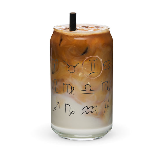 Gemini Zodiac Sign Iced Coffee Can-shaped glass 16 oz.