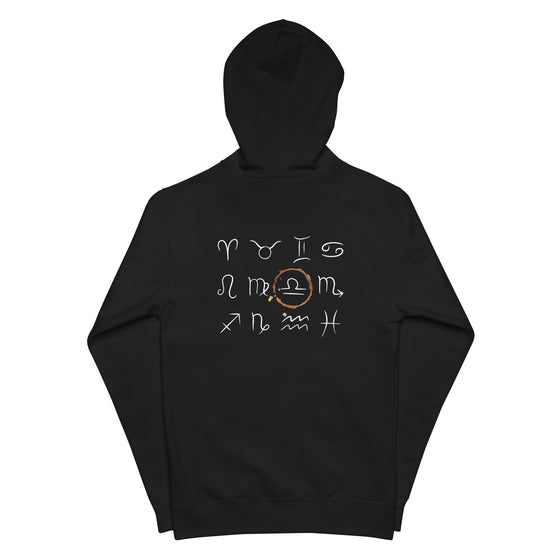Libra Zodiac Sign Fleece zip up hoodie