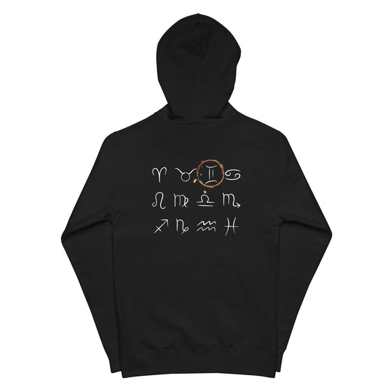 Gemini Zodiac Sign fleece zip up hoodie